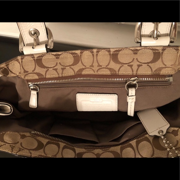 SOLD Coach tan and white purse - Picture 8 of 8